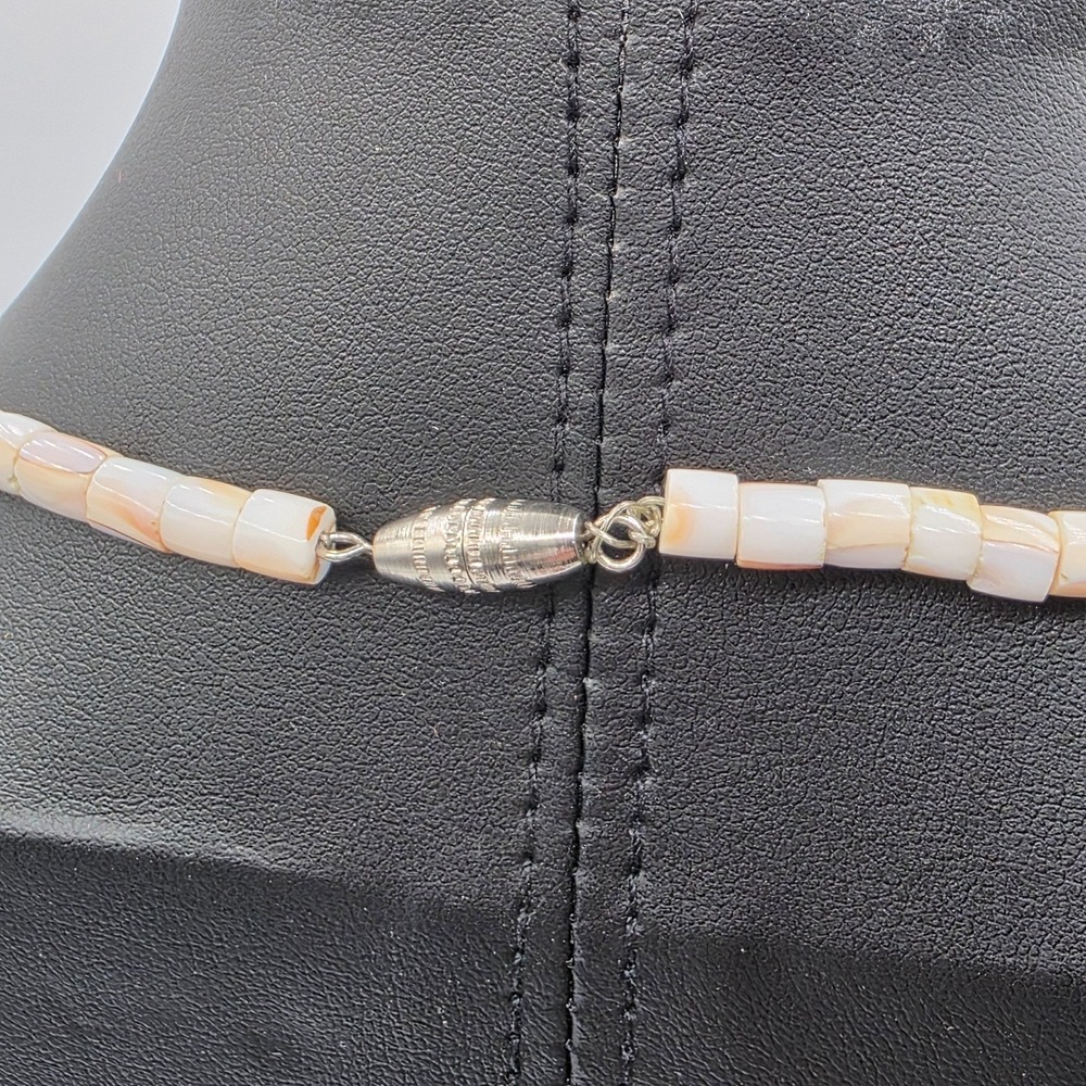 Vintage Unisex Adult Silver Tone Coral Beads‎ Ethnic Summer Beach Turquoise 18" - Picture 6 of 9